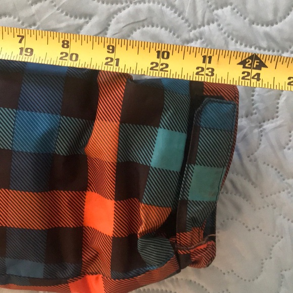 Burton Chittagong Hooded Snowboarding Coat Black Blue Orange Plaid Size XL 18 - Picture 16 of 16